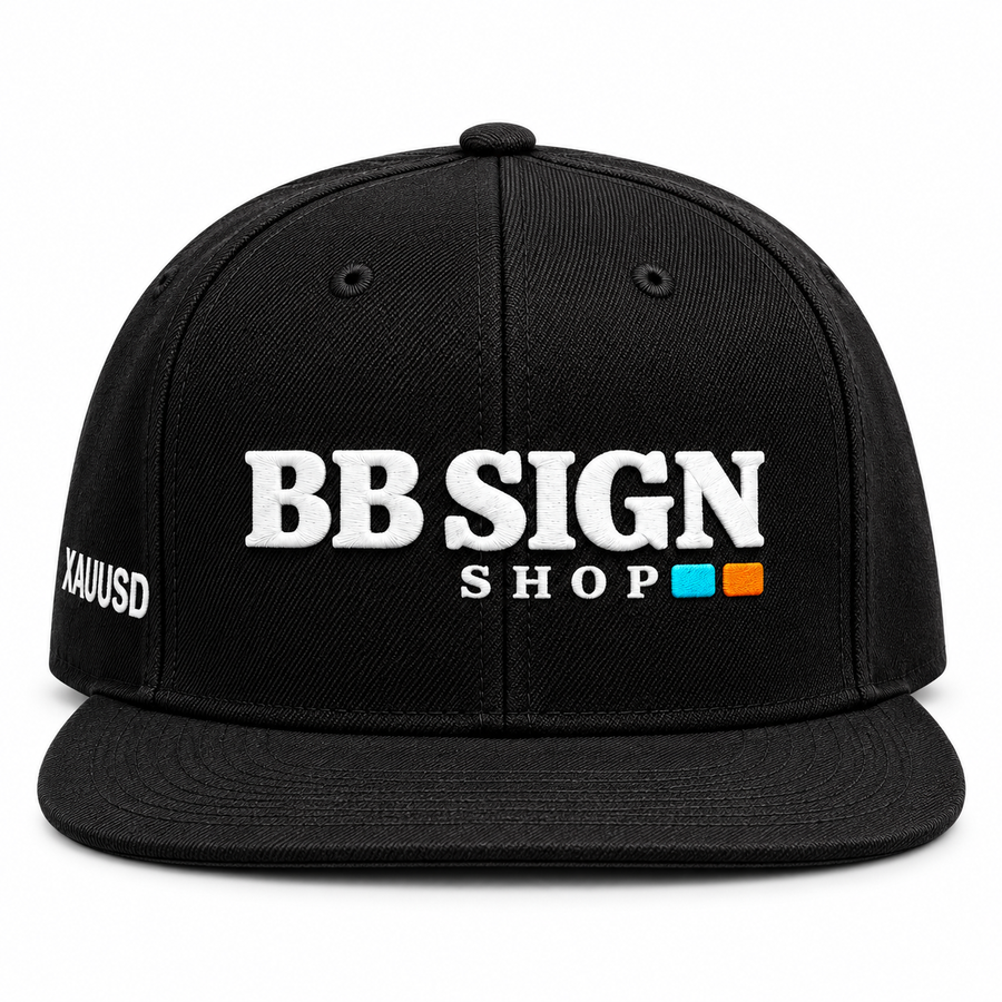 BB SIGN Signature — Snapback Hat, Black, , product front on white background