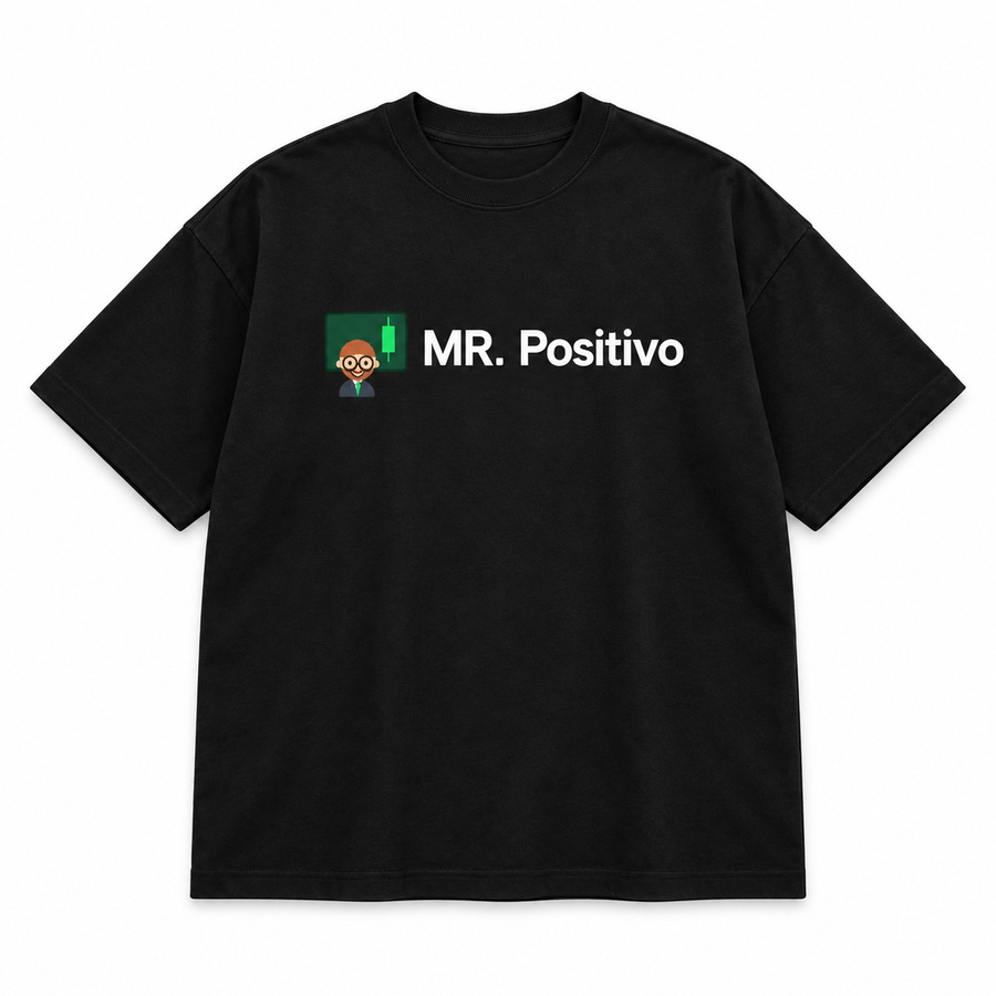 Mr. Positivo — Oversized T-Shirt, Black, , product front on white background
