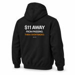 $11 Away — Trading Hoodie | BB SIGN, Black, English, product angle on white background