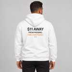BBS-SINGLE|White|front|$11 Away — Trading Hoodie | BB SIGN on model (English)