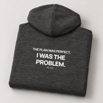 BBS-SINGLE|Charcoal Heather|folded|Almost Disciplined — Trading Hoodie | BB SIGN folded studio view (English)