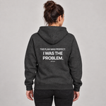 BBS-SINGLE|Charcoal Heather|front|Almost Disciplined — Trading Hoodie | BB SIGN on model (English)