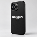 BB SIGN Shop · 01-bb-sign-black · universal · vista de estudio en ángulo · mockup conceptual
