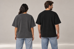 Concept mockup — Don’t Ask About the Challenge — Tee, back view on two models.