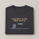 Golden Line Breaker oversized T-shirt in dark-grey — folded studio view