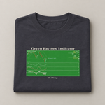 Green Factory Indicator oversized T-shirt in dark-grey — folded studio view