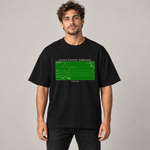 Green Factory Indicator oversized T-shirt in black — front view on model