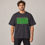 Green Factory Indicator oversized T-shirt in dark-grey — front view on model