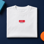 BBS-SINGLE|White|folded|LIVE — Oversized Tee, White, folded