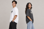 Concept mockup — Martin — Not Gala — Tee, side view on two models.