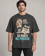 BBS-SINGLE|Dark Grey|front|AI product mockup — Es Parte del Proceso oversized T-shirt
