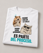 BBS-SINGLE|White|folded|AI product mockup — Es Parte del Proceso oversized T-shirt