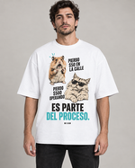 BBS-SINGLE|White|front|AI product mockup — Es Parte del Proceso oversized T-shirt