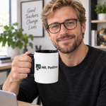 Mr. Positivo — original copper-haired character — concept mug mockup