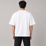 BBS-SINGLE|White|back|AI product mockup — Se Marca y Se Ejecuta oversized T-shirt