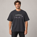 BB Sign Session Moves oversized T-shirt in dark-grey — front view on model