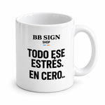 BB SIGN SHOP — Break Even Mug, White, product angle on white background