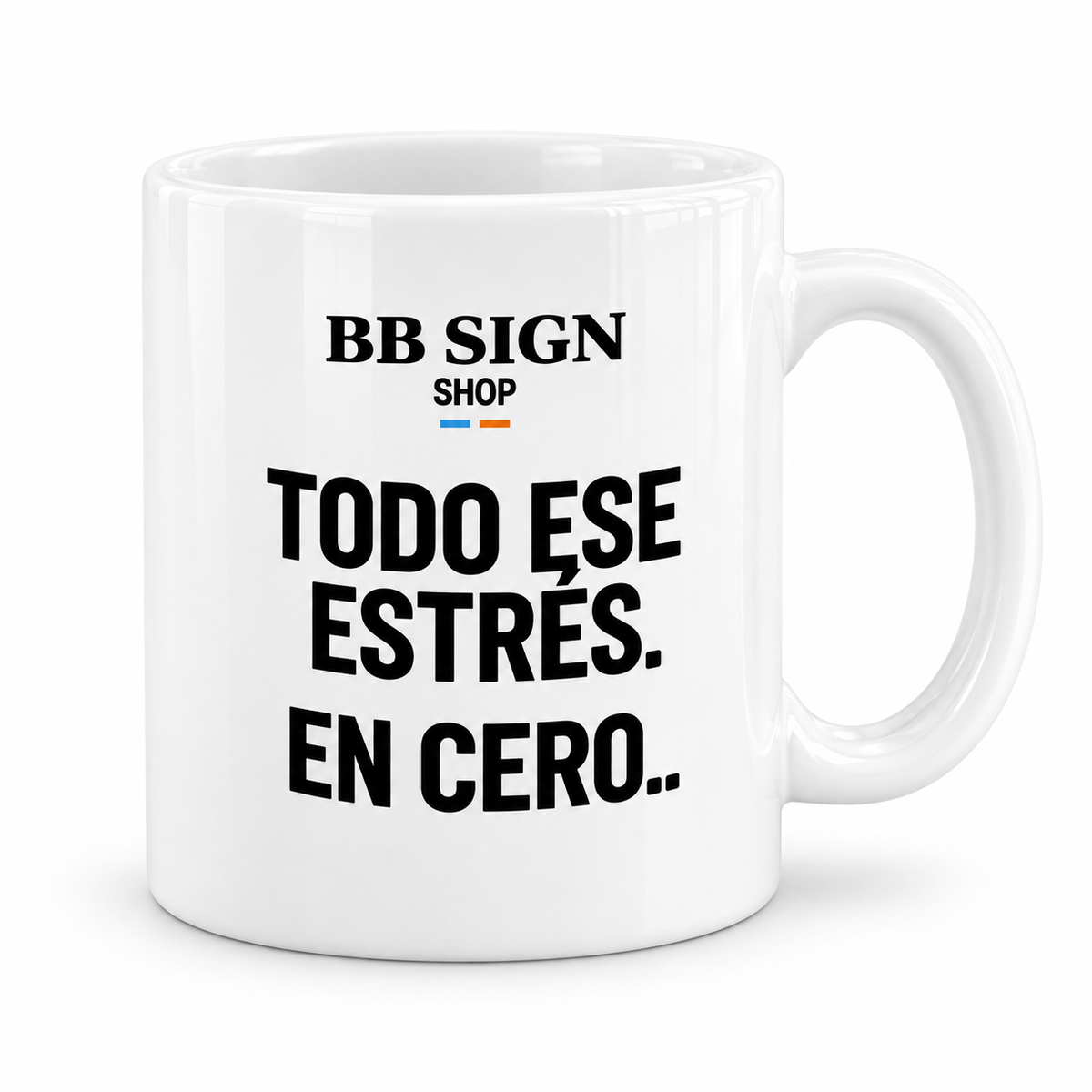 BB SIGN SHOP — Break Even Mug, White, product front on white background
