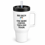 BB SIGN SHOP — One More Coffee Travel Mug, White, product detail on white background