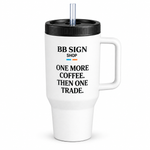 BB SIGN SHOP — One More Coffee Travel Mug, White, product front on white background