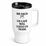 BB SIGN SHOP — One More Coffee Travel Mug, White, product detail on white background