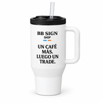 BB SIGN SHOP — One More Coffee Travel Mug, White, product angle on white background