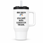BB SIGN SHOP — One More Coffee Travel Mug, White, product front on white background
