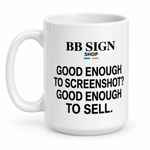 BB SIGN SHOP — Screenshot Rule Mug, White, product angle on white background