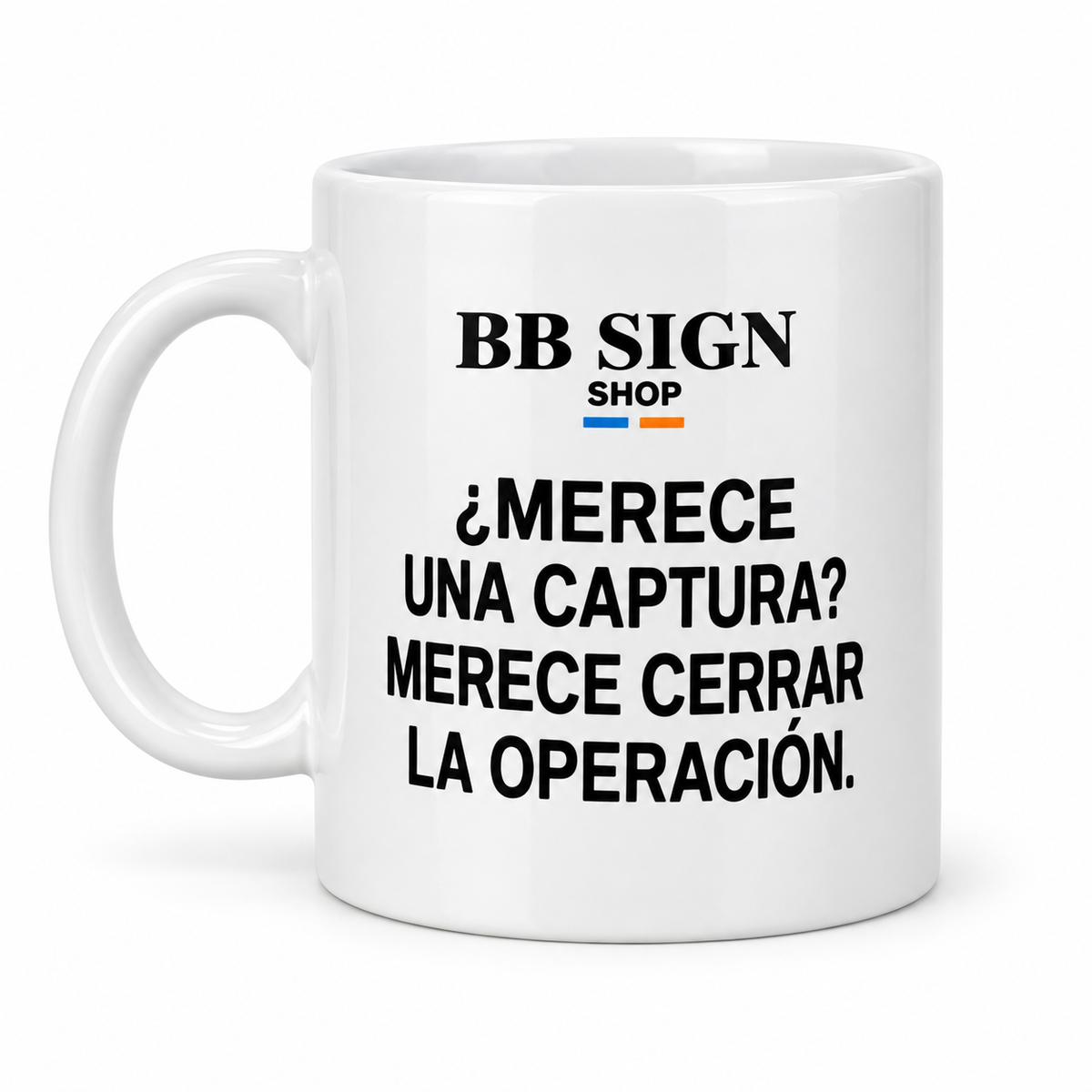 BB SIGN SHOP — Screenshot Rule Mug, White, ES, product front on white background