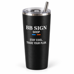 BB SIGN SHOP — Stay Cool Insulated Tumbler, Black, product angle on white background