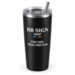 BB SIGN SHOP — Stay Cool Insulated Tumbler, Black, product detail on white background
