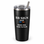 BB SIGN SHOP — Stay Cool Insulated Tumbler, Black, product angle on white background