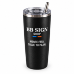 BB SIGN SHOP — Stay Cool Insulated Tumbler, Black, product detail on white background
