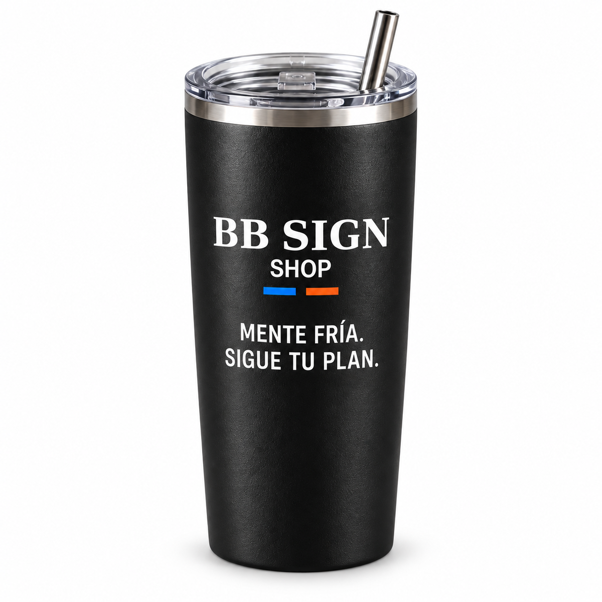 BB SIGN SHOP — Stay Cool Insulated Tumbler, Black, product front on white background