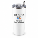 BB SIGN SHOP — Stay Cool Insulated Tumbler, White, product detail on white background