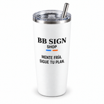BB SIGN SHOP — Stay Cool Insulated Tumbler, White, ES, product detail on white background