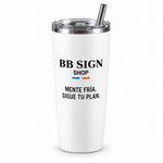 BB SIGN SHOP — Stay Cool Insulated Tumbler, White, ES, product front on white background