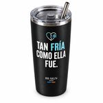 BB SIGN SHOP — Tan Fría / As Cold Thermal Tumbler, Black, product detail on white background