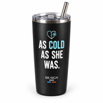 BB SIGN SHOP — Tan Fría / As Cold Thermal Tumbler, Black, product angle on white background