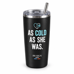BB SIGN SHOP — Tan Fría / As Cold Thermal Tumbler, Black, product detail on white background