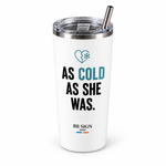 BB SIGN SHOP — Tan Fría / As Cold Thermal Tumbler, White, product angle on white background