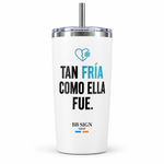 BB SIGN SHOP — Tan Fría / As Cold Thermal Tumbler, White, product front on white background