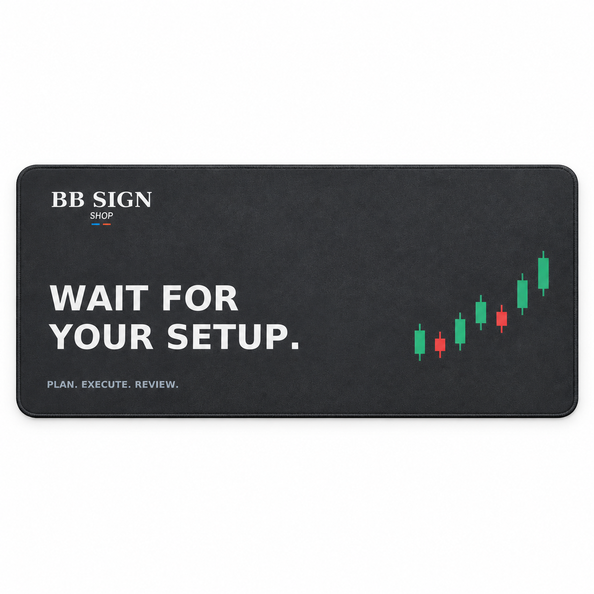 BB SIGN SHOP — Wait for Your Setup Keyboard Pad, Charcoal, product front on white background