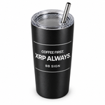 BB SIGN SHOP — XRP Coffee First Thermal Tumbler, Black, product detail on white background