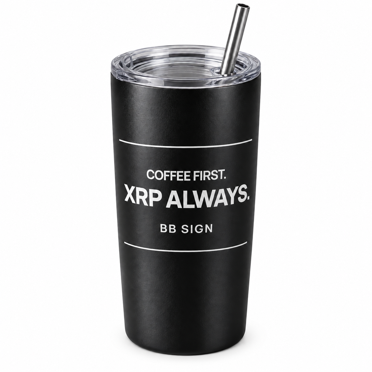 BB SIGN SHOP — XRP Coffee First Thermal Tumbler, As shown, , product front on white background