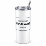 BB SIGN SHOP — XRP Coffee First Thermal Tumbler, White, product front on white background