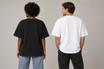 Concept mockup — Una Más y Cierro — Tee, back view on two models.