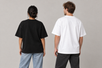 Concept mockup — I Was Up Earlier — Tee, back view on two models.
