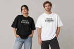 Concept mockup — I Was Up Earlier — Tee on two models.