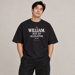 BBS-SINGLE|Black|front|William — Not an Alligator oversized tee